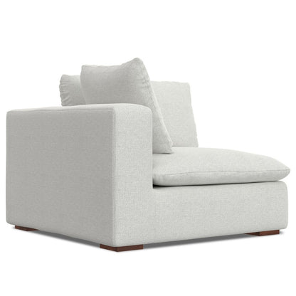 44" Gray Fabric Modular Sofa With Brown Legs