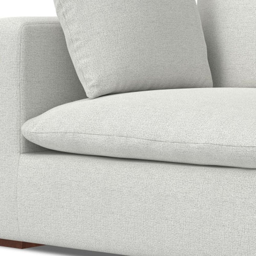 44" Gray Fabric Modular Sofa With Brown Legs