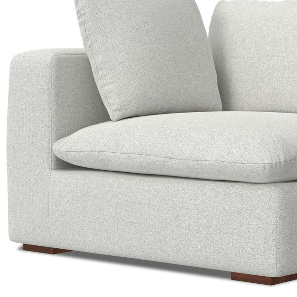 44" Gray Fabric Modular Sofa With Brown Legs