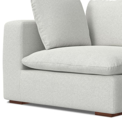 44" Gray Fabric Modular Sofa With Brown Legs