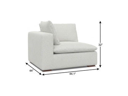 44" Gray Fabric Modular Sofa With Brown Legs