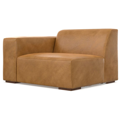 44" Sienna Leather Modular Sofa With Brown Legs