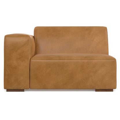 44" Sienna Leather Modular Sofa With Brown Legs