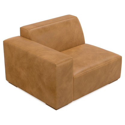 44" Sienna Leather Modular Sofa With Brown Legs