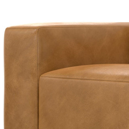 44" Sienna Leather Modular Sofa With Brown Legs