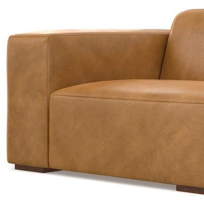 44" Sienna Leather Modular Sofa With Brown Legs