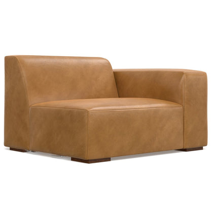 44" Sienna Leather Modular Sofa With Brown Legs