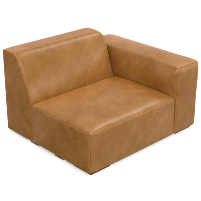 44" Sienna Leather Modular Sofa With Brown Legs