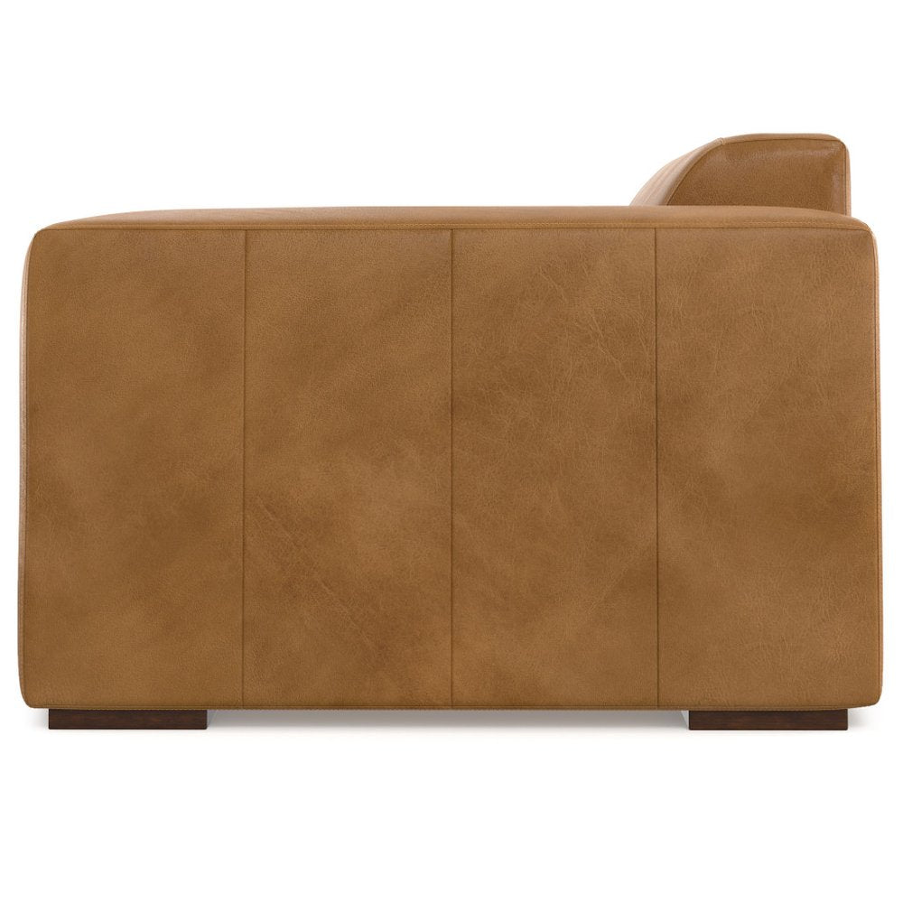 44" Sienna Leather Modular Sofa With Brown Legs
