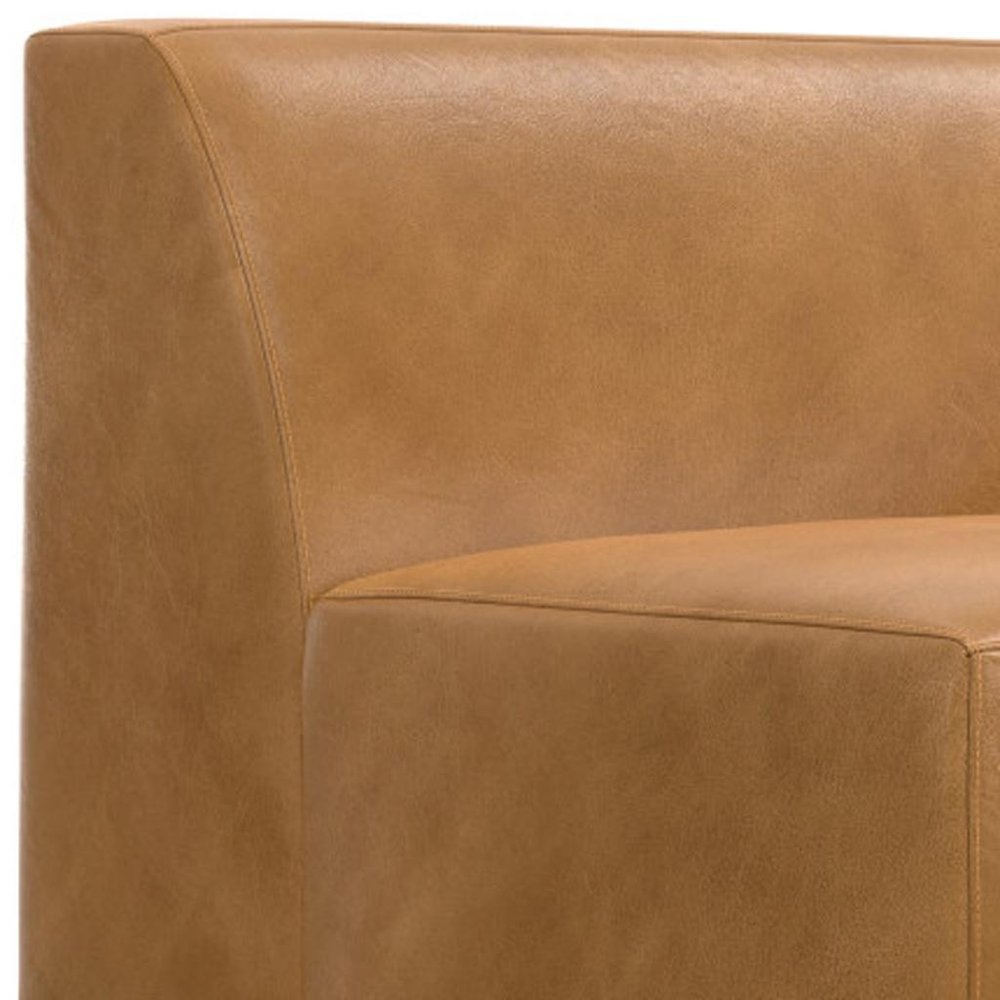 44" Sienna Leather Modular Sofa With Brown Legs