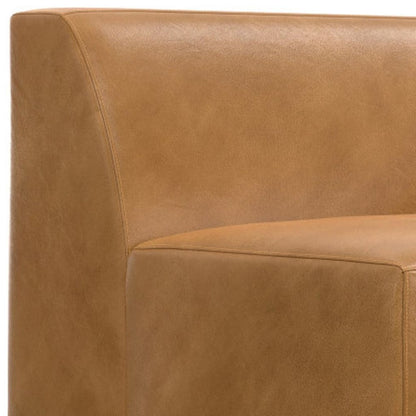 44" Sienna Leather Modular Sofa With Brown Legs