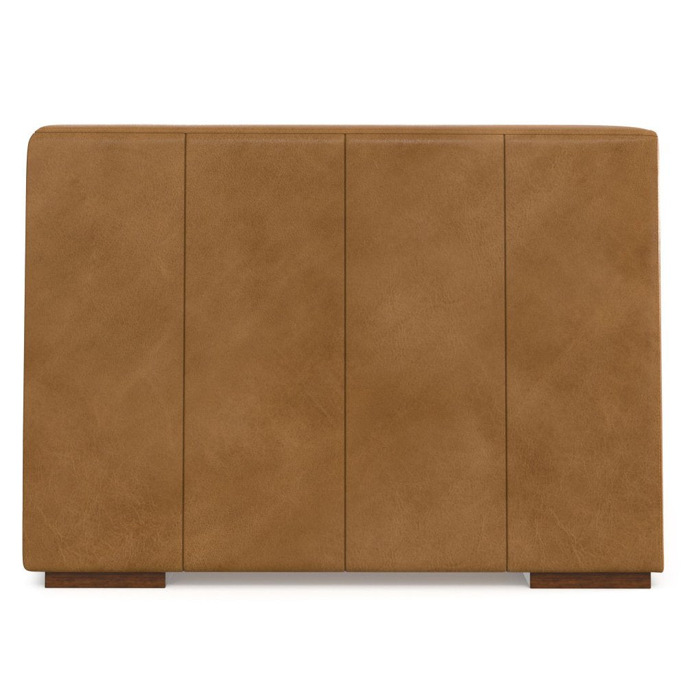 38" Sienna Leather Modular Sofa With Brown Legs