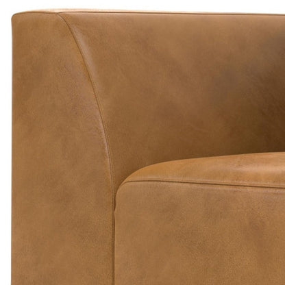 38" Sienna Leather Modular Sofa With Brown Legs