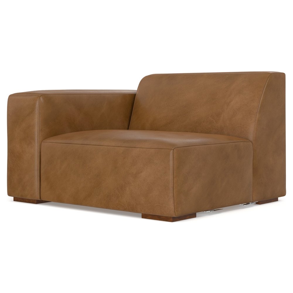 44" Brown Leather Modular Sofa