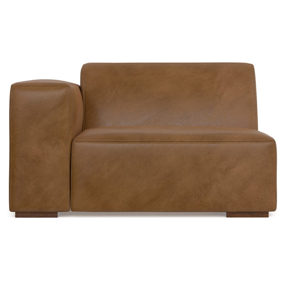 44" Brown Leather Modular Sofa