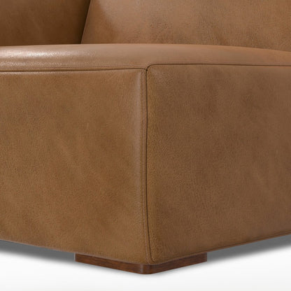 44" Brown Leather Modular Sofa