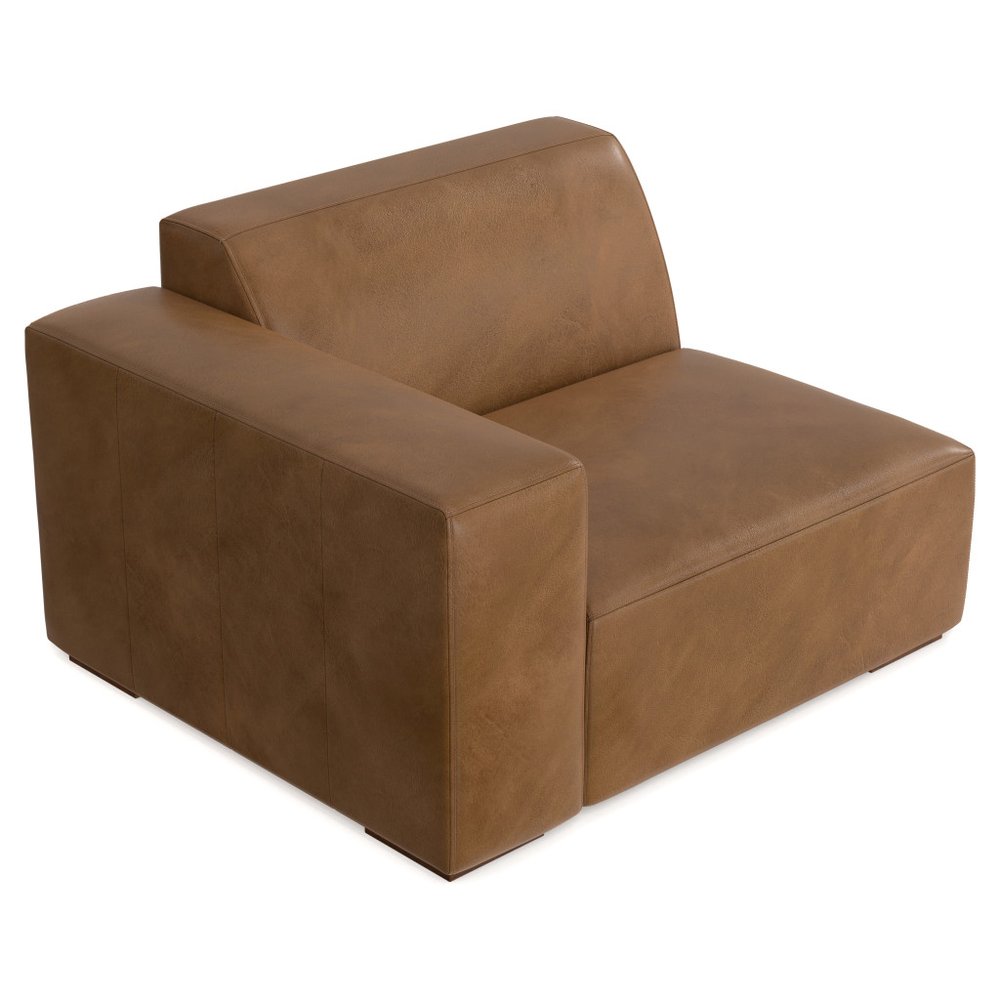 44" Brown Leather Modular Sofa