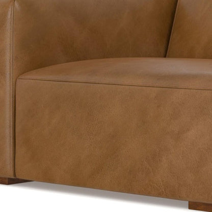 44" Brown Leather Modular Sofa
