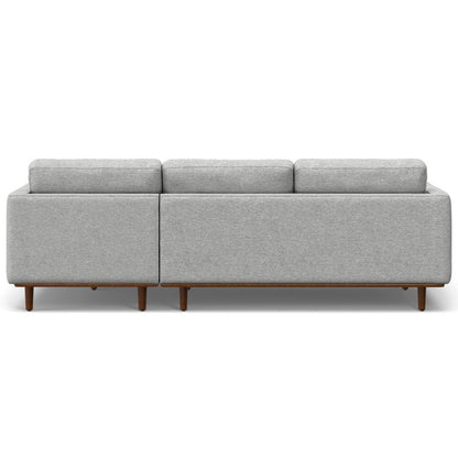 102" Gray Fabric Sofa With Brown Legs