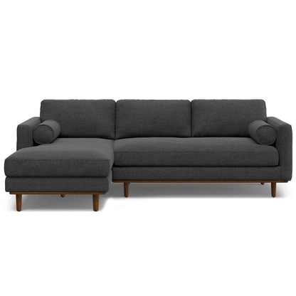 102" Gray Fabric Sofa With Brown Legs