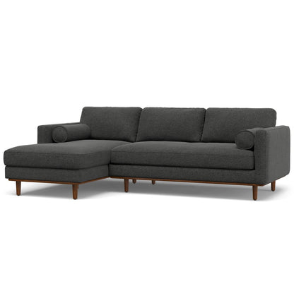 102" Gray Fabric Sofa With Brown Legs
