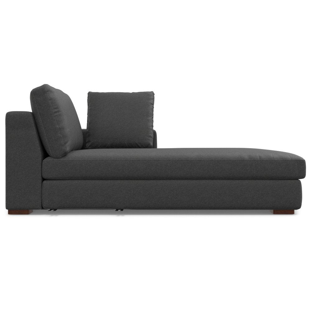 122" Gray Fabric Sofa With Brown Legs