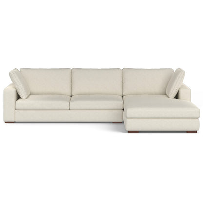 122" Cream Fabric Sofa With Brown Legs