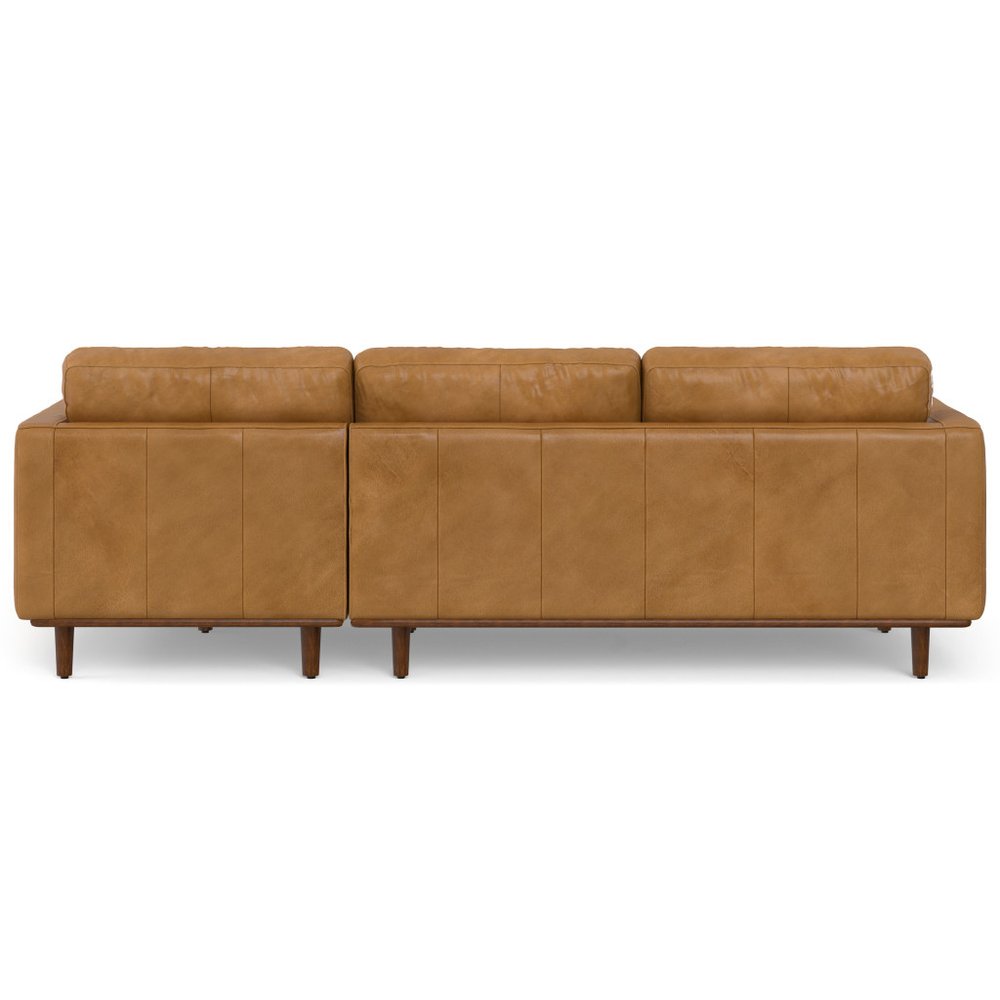 102" Sienna Leather Sofa With Brown Legs