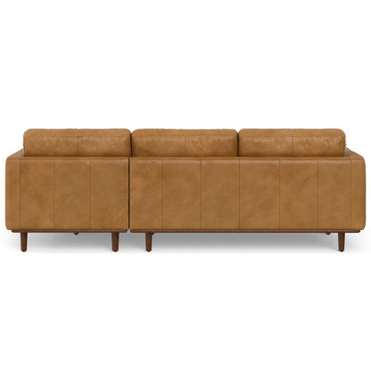 102" Sienna Leather Sofa With Brown Legs