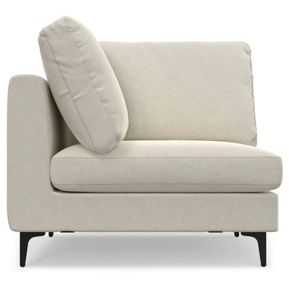102" Cream Fabric Sofa With Black Legs