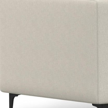 102" Cream Fabric Sofa With Black Legs