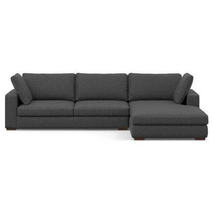 122" Gray Fabric Sofa With Brown Legs