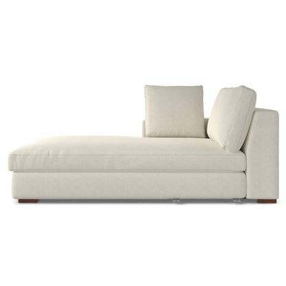 122" Cream Fabric Sofa With Brown Legs