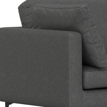 102" Gray Fabric Sofa With Black Legs