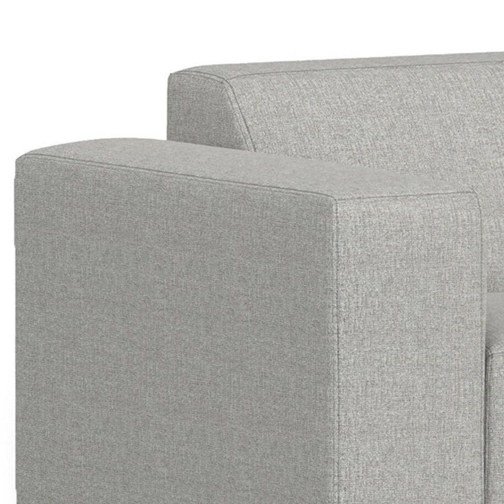 116" Gray Fabric Sofa With Ottoman With Brown Legs