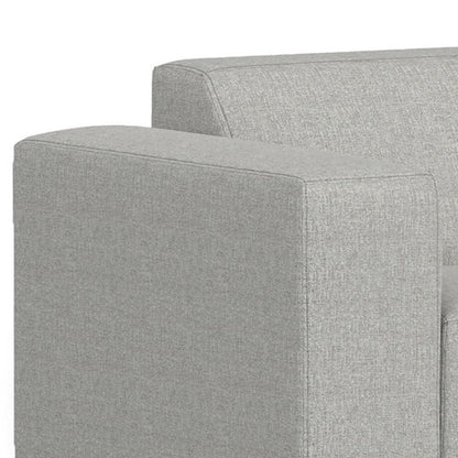 116" Gray Fabric Sofa With Ottoman With Brown Legs
