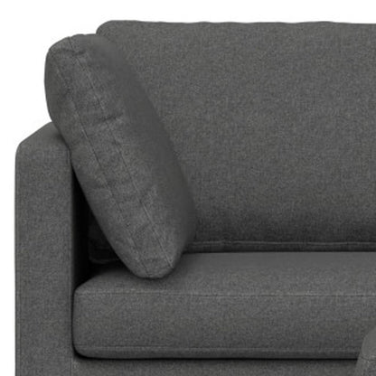 90" Gray Fabric Sofa With Ottoman With Black Legs