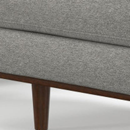 72" Gray Fabric Sofa With Ottoman With Brown Legs