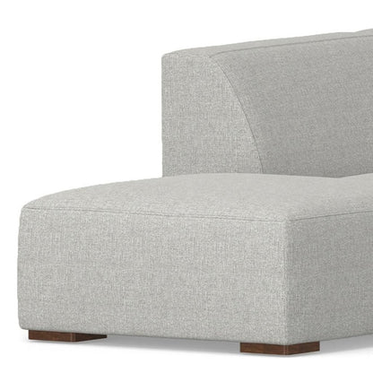 116" Gray Fabric Sofa With Ottoman With Brown Legs