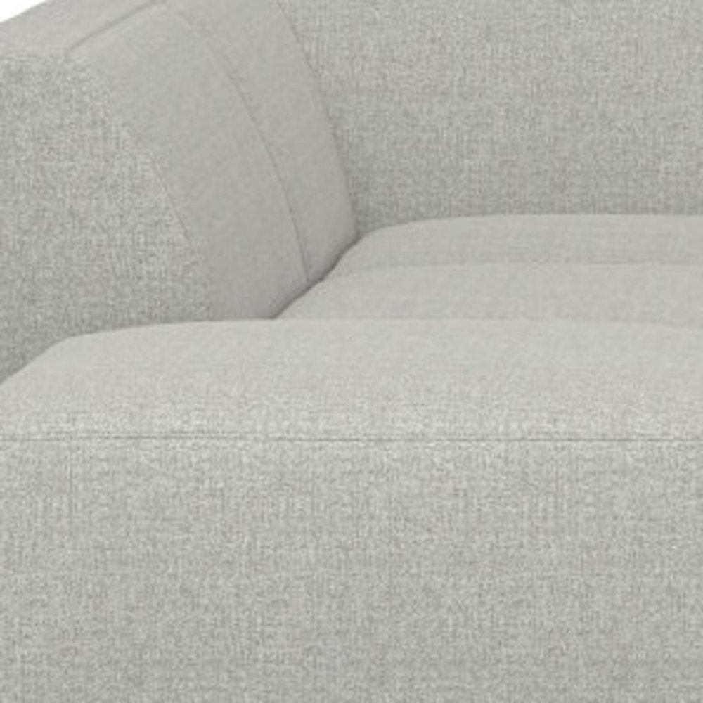 116" Gray Fabric Sofa With Ottoman With Brown Legs