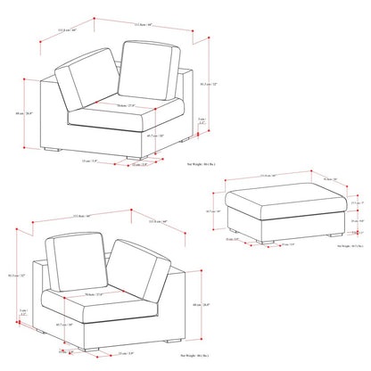 88" Gray Fabric Sofa With Ottoman With Brown Legs