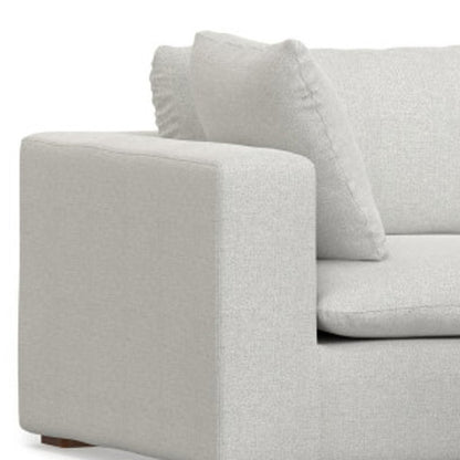 125" Gray Fabric Sofa With Ottoman With Brown Legs