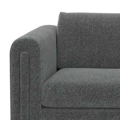 84" Dark Gray Fabric Sofa With Walnut Legs