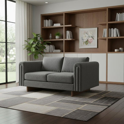 61" Dark Gray Fabric Sofa