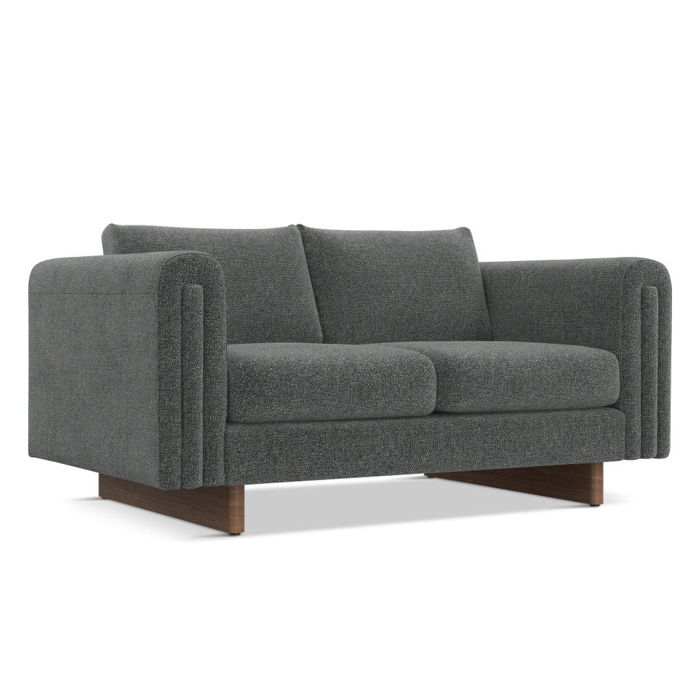 61" Dark Gray Fabric Sofa