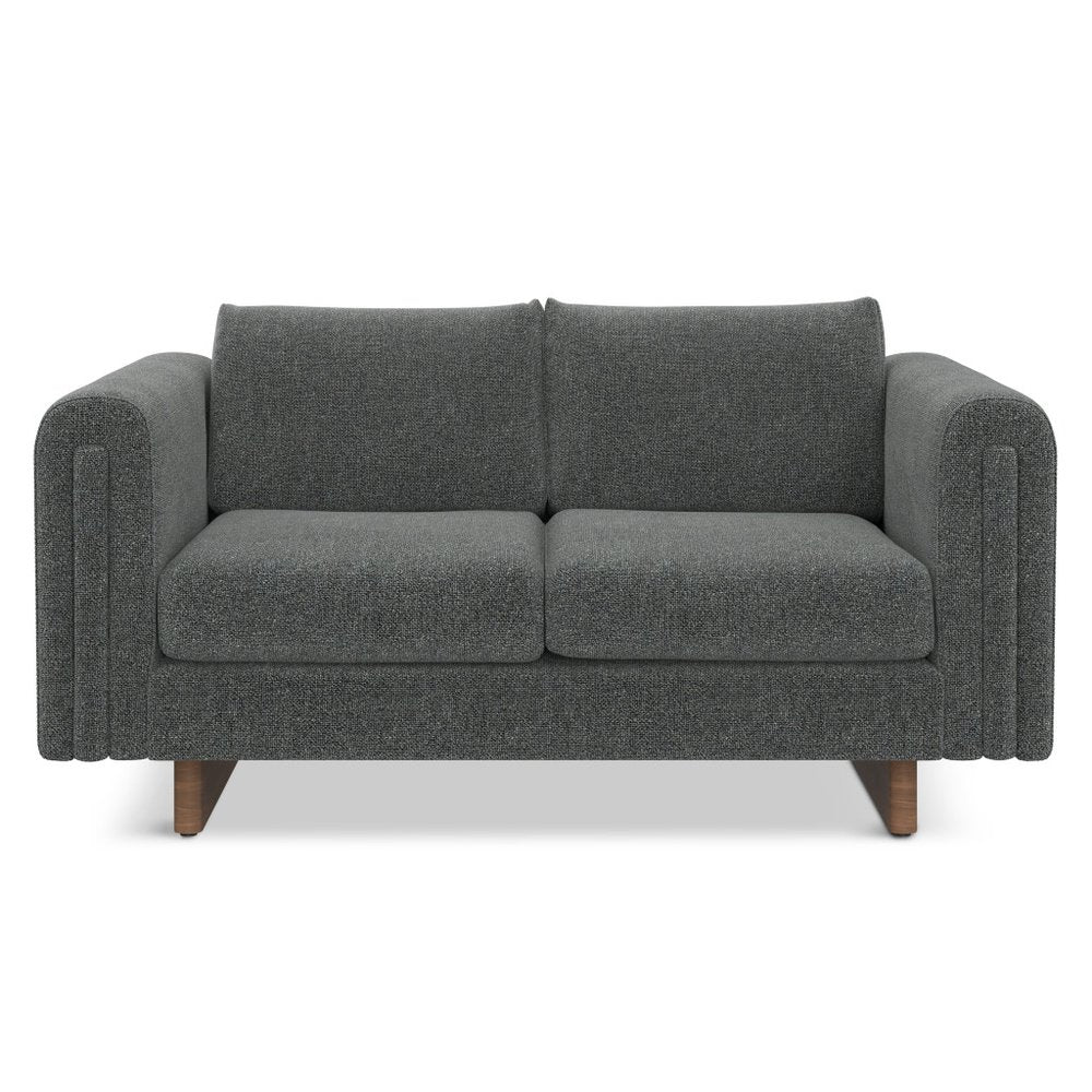 61" Dark Gray Fabric Sofa