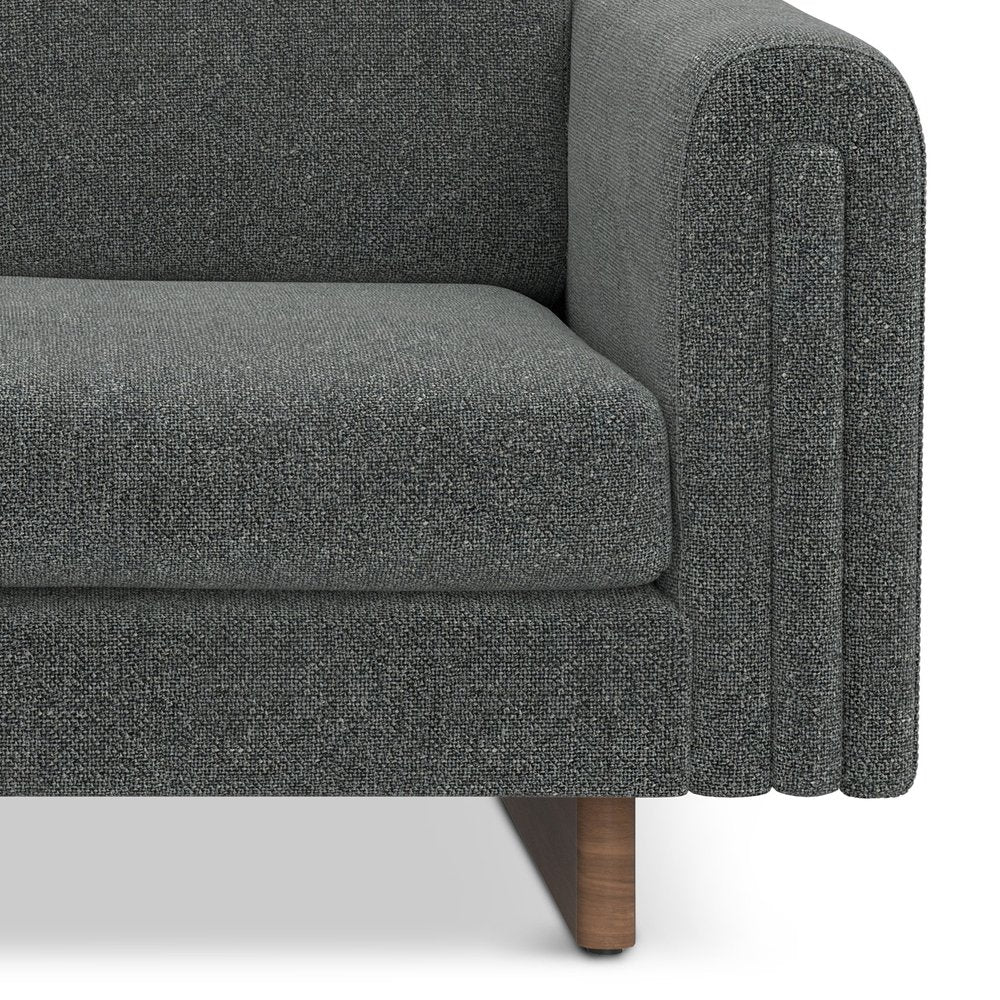 61" Dark Gray Fabric Sofa