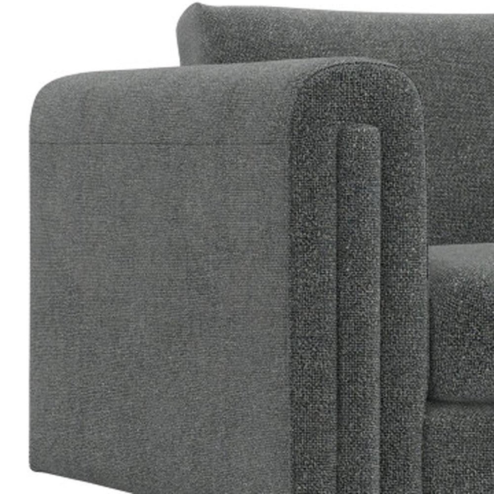 61" Dark Gray Fabric Sofa