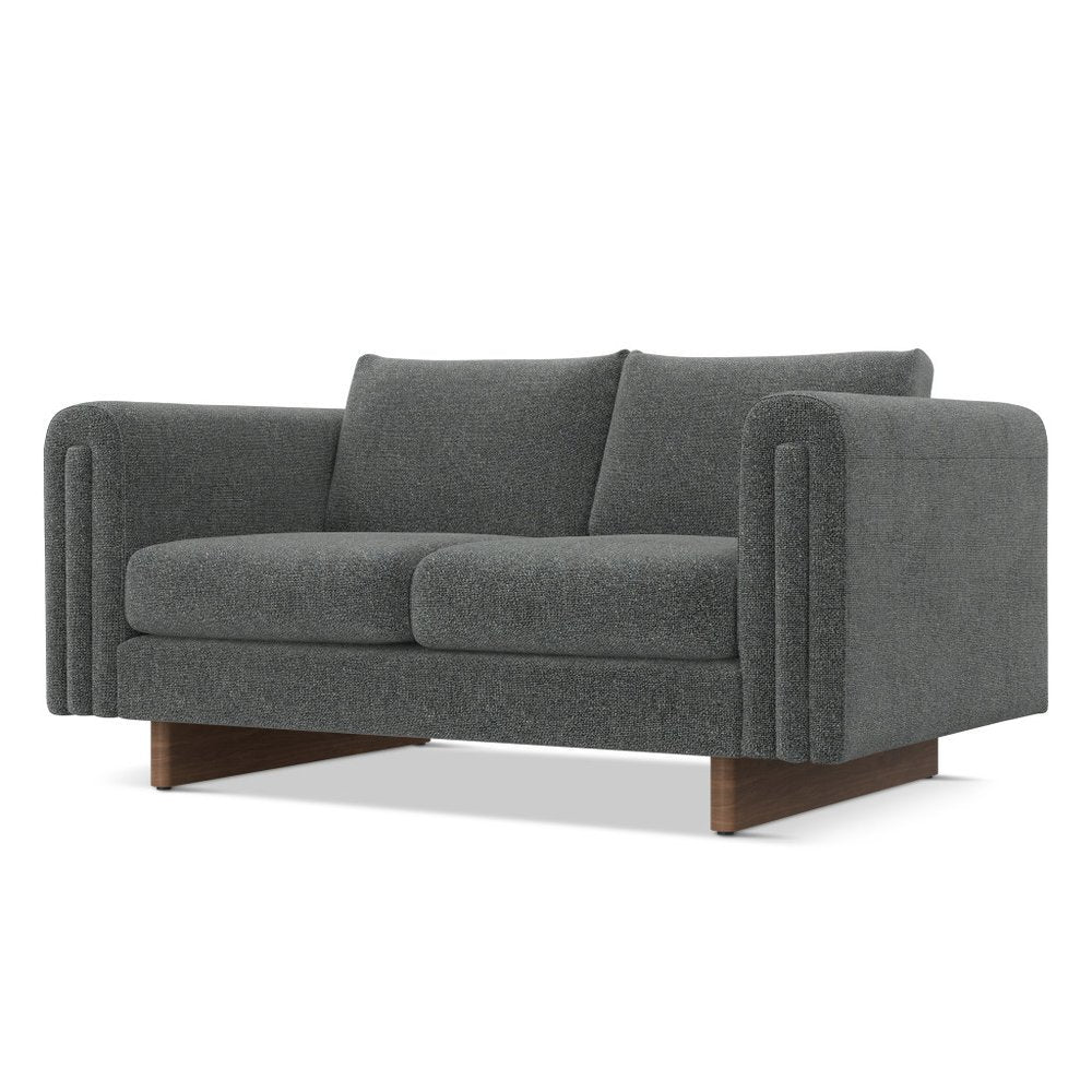 61" Dark Gray Fabric Sofa