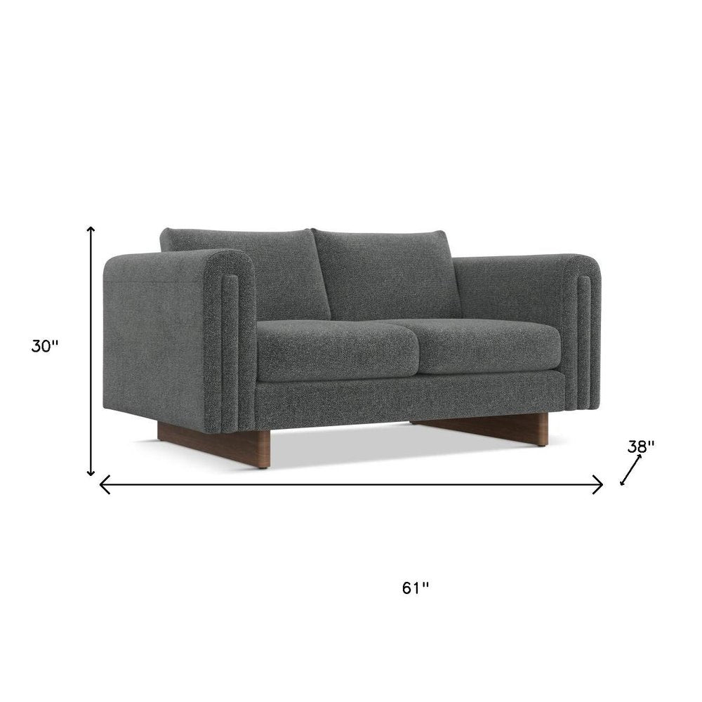 61" Dark Gray Fabric Sofa